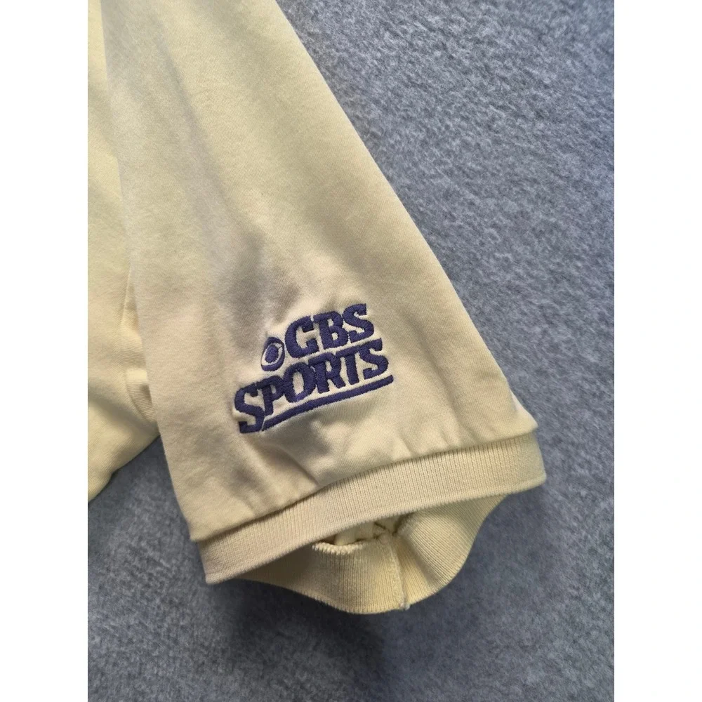 Polo Ralph Lauren Mens Yellow Golf‎ Crest CBS Sports Polo Shirt Large Cotton